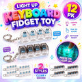 12pk Light Up Keyboard Fidget Toy Sensory Clicker Keychain dumpling bun