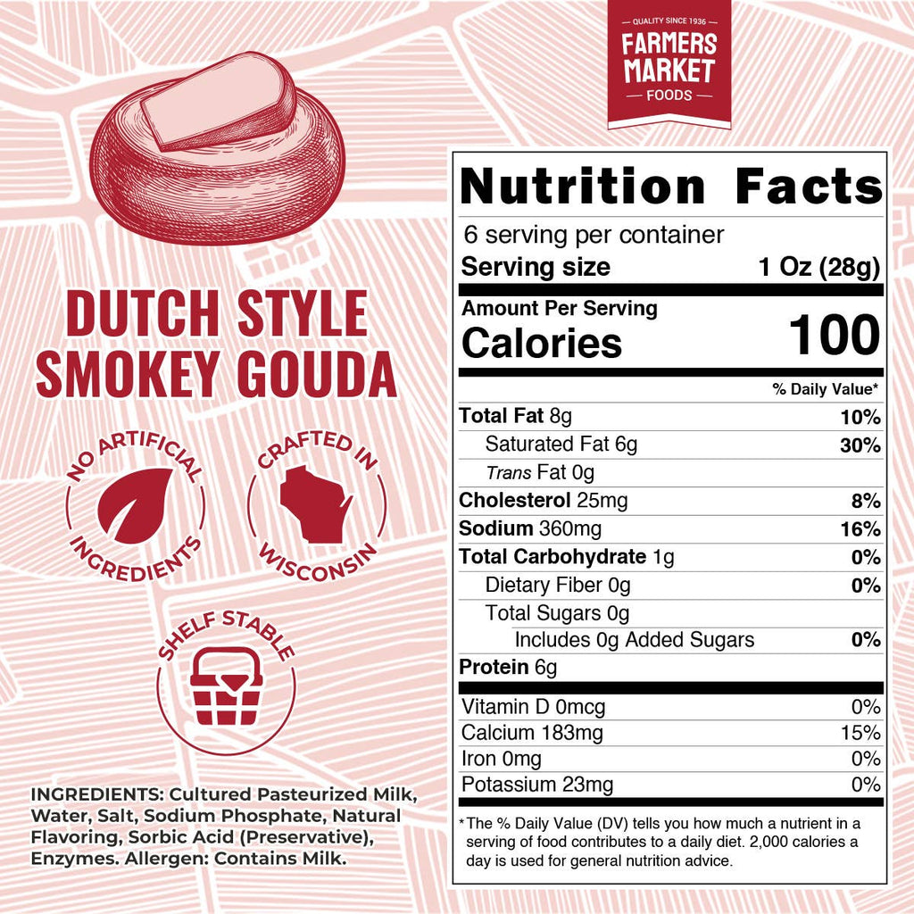 Dutch Style Smokey Gouda 6oz (Shelf Stable)