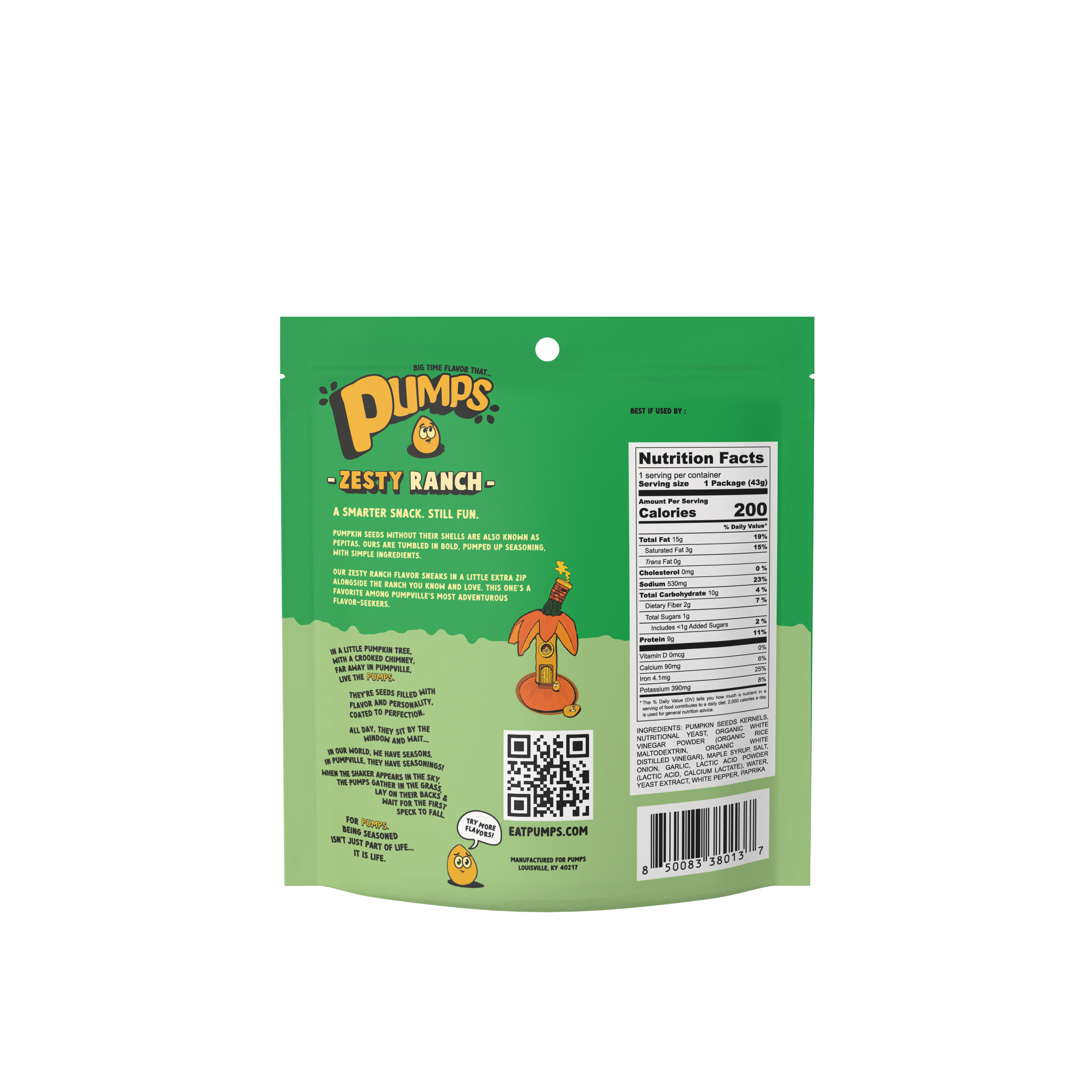 Pumps Toasted Pumpkin Seeds  - Zesty Ranch