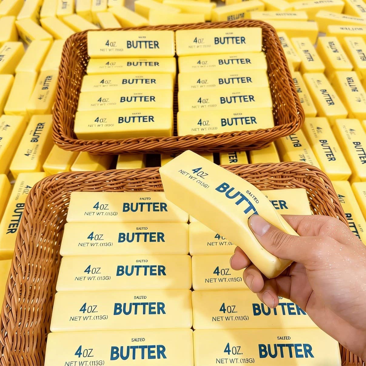 Super Soft Wet Slow Rise Cheese Stick Butter Bar Squishy Toy