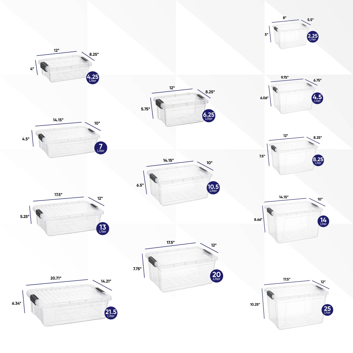 Superio Clear Closet Storage Organizing Container - M/L Size