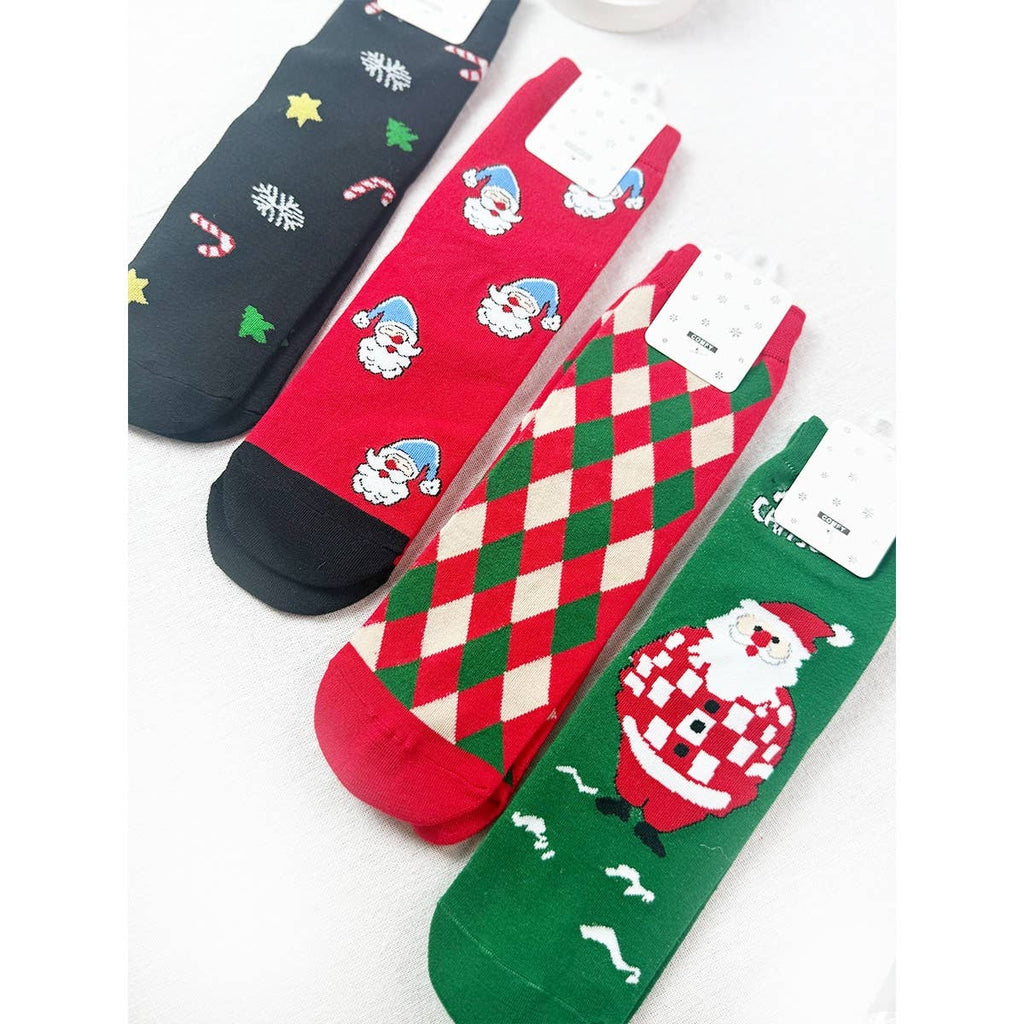 4 Kinds Assorted Christmas Theme Socks