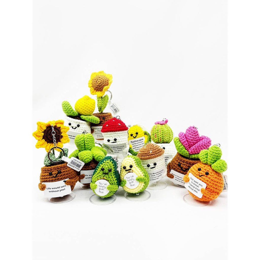 Happy Plant and Vegi Crochet Keychain