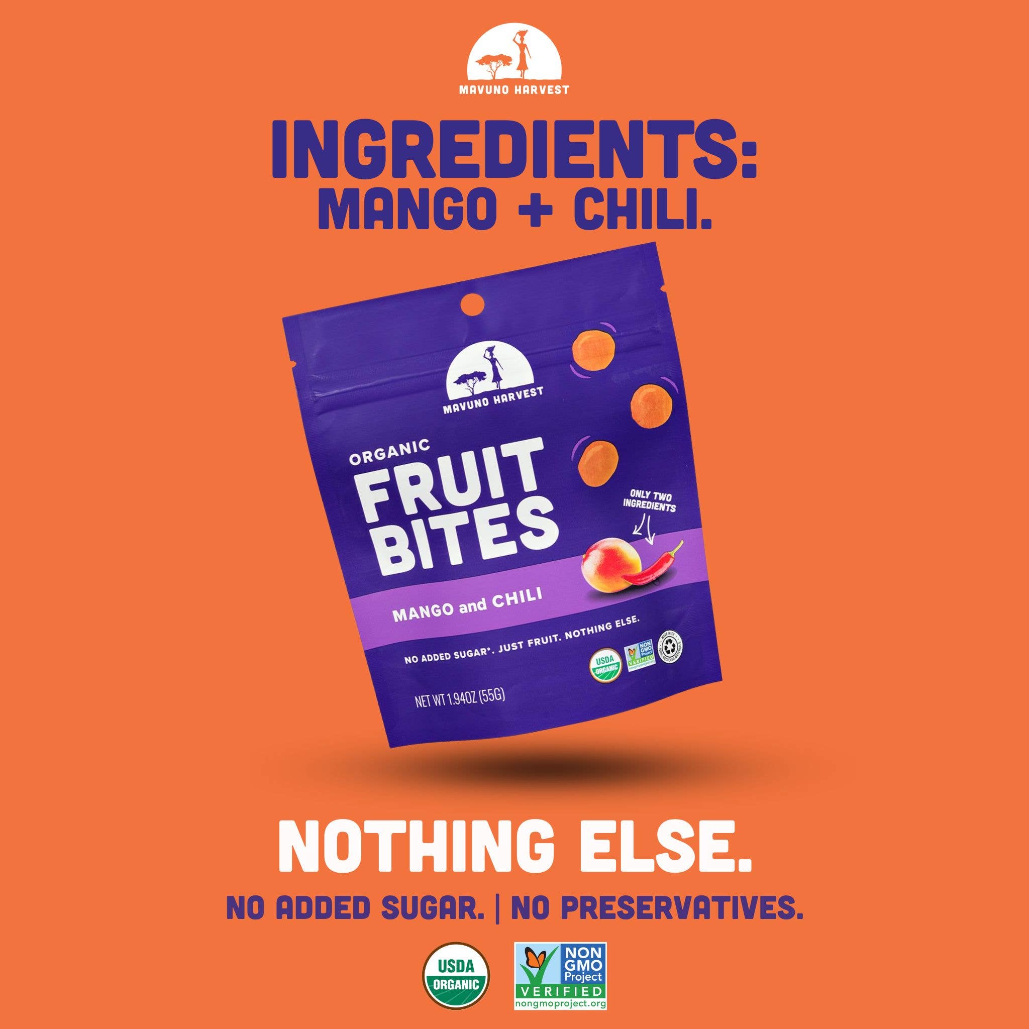 Organic Fruit Bites: Mango & Chili