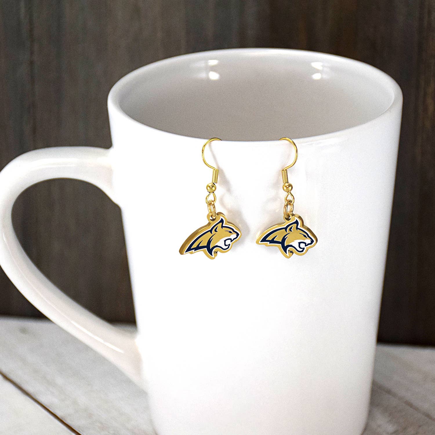 Montana State Dangle Earrings Bobcats