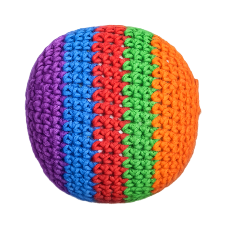 Extreme Retro Hand-Knitted Kick Pouch Footbag - 12/Display