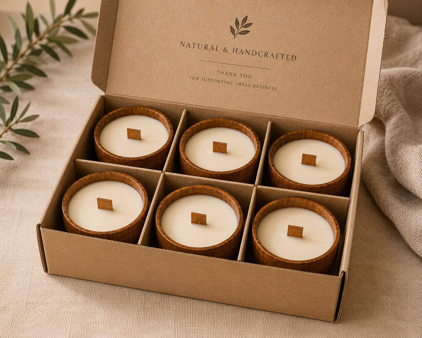 Wooden Bowl Soy Candle with Crackling Wood Wick