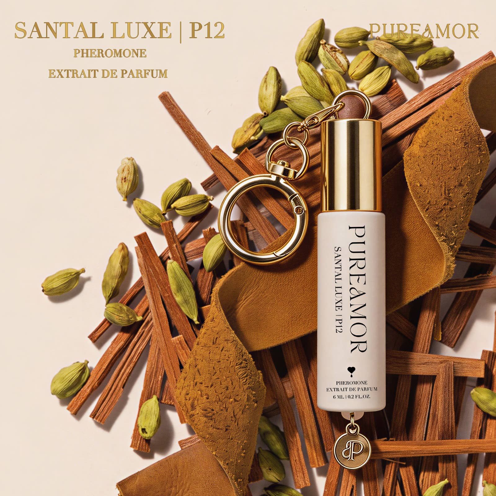 Santal Luxe | P12 Pheromone Perfume | 06 ML Keychain Roll on Perfume