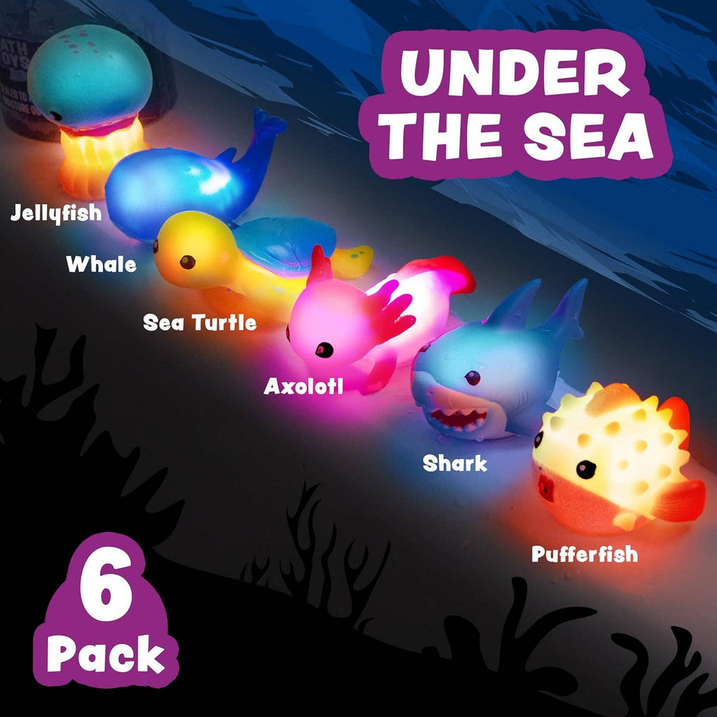 Tub Works® Under the Sea™ Light Up Bath Toys, 6 Pack