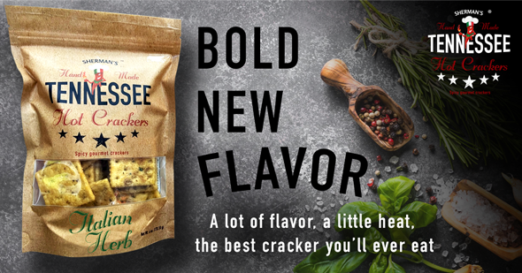 New! Sherman Tennessee Hot Crackers Italian Herb Flavor 30CT