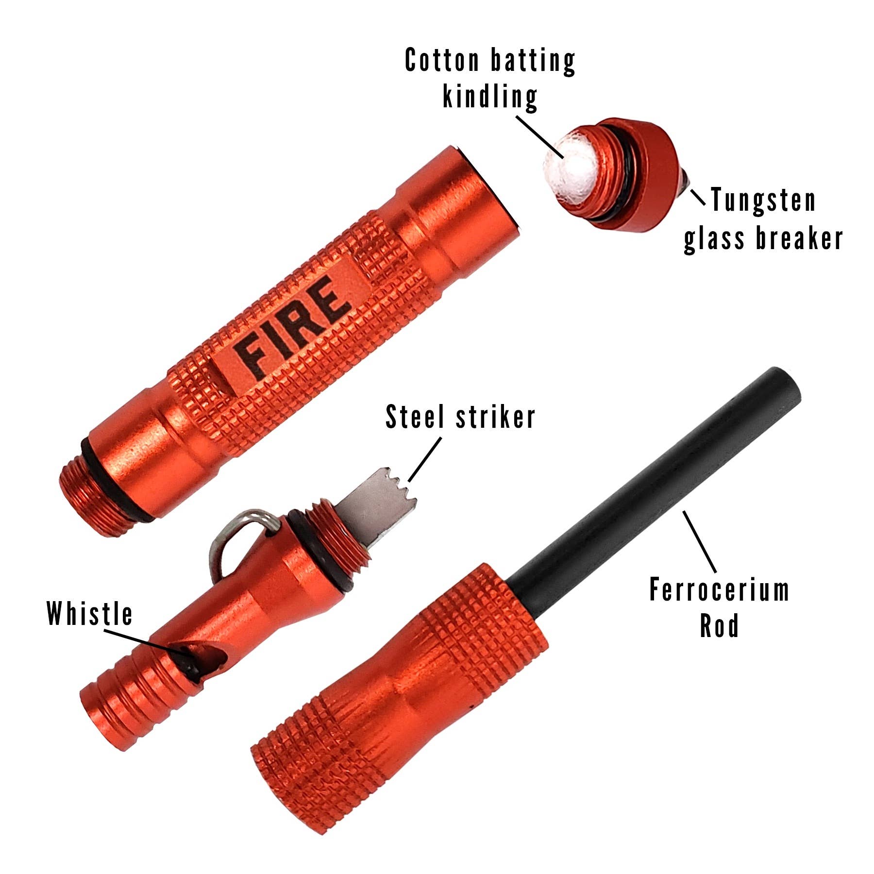 Emergency Fire Starter w/ Whistle