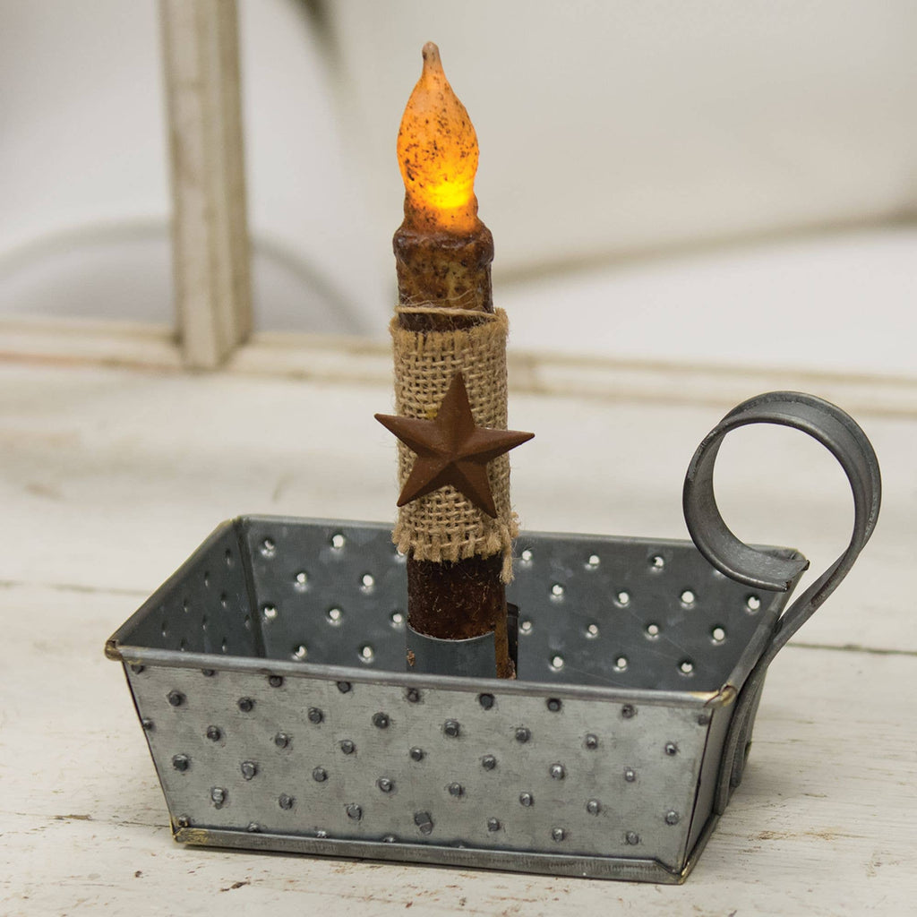 Burnt Mustard Burlap Star BOC Taper - 6" Timer