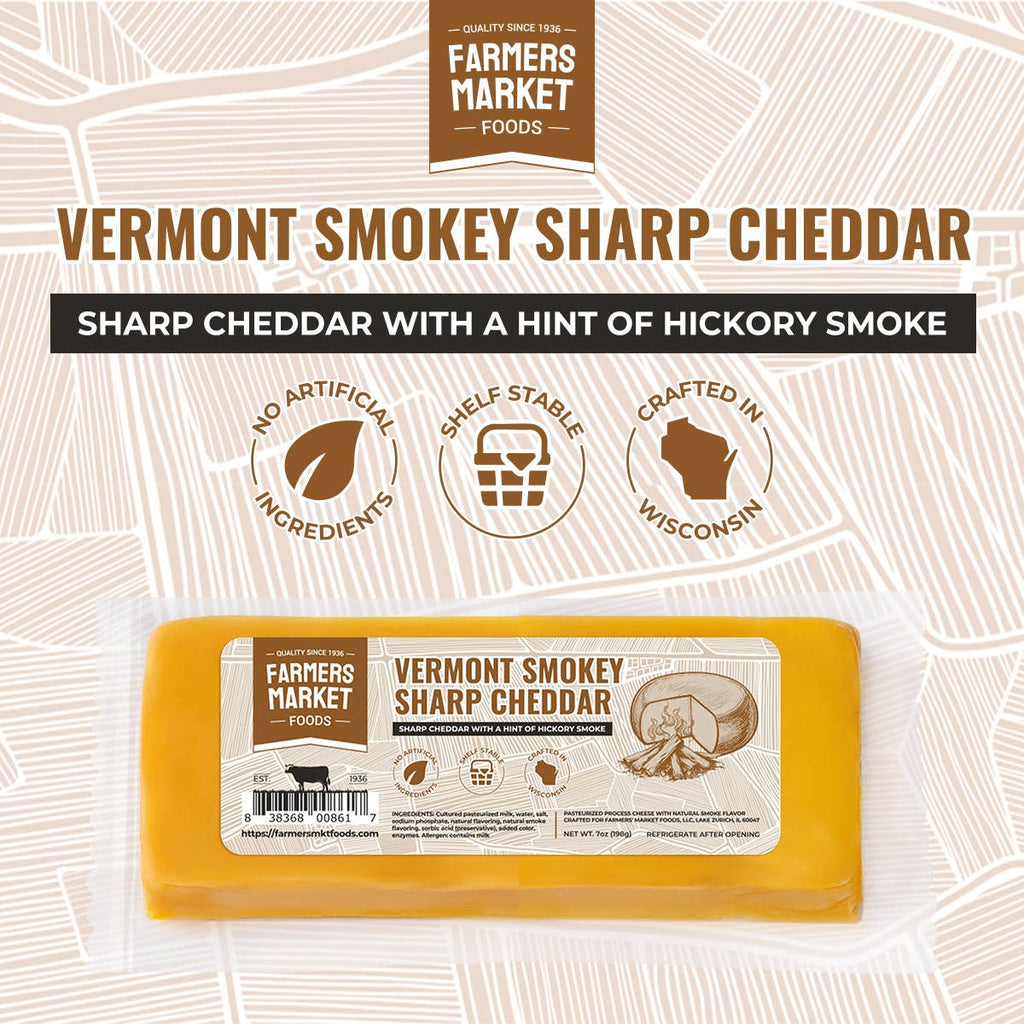 Vermont Smokey Sharp Cheddar 7oz (Shelf Stable) (12ct)