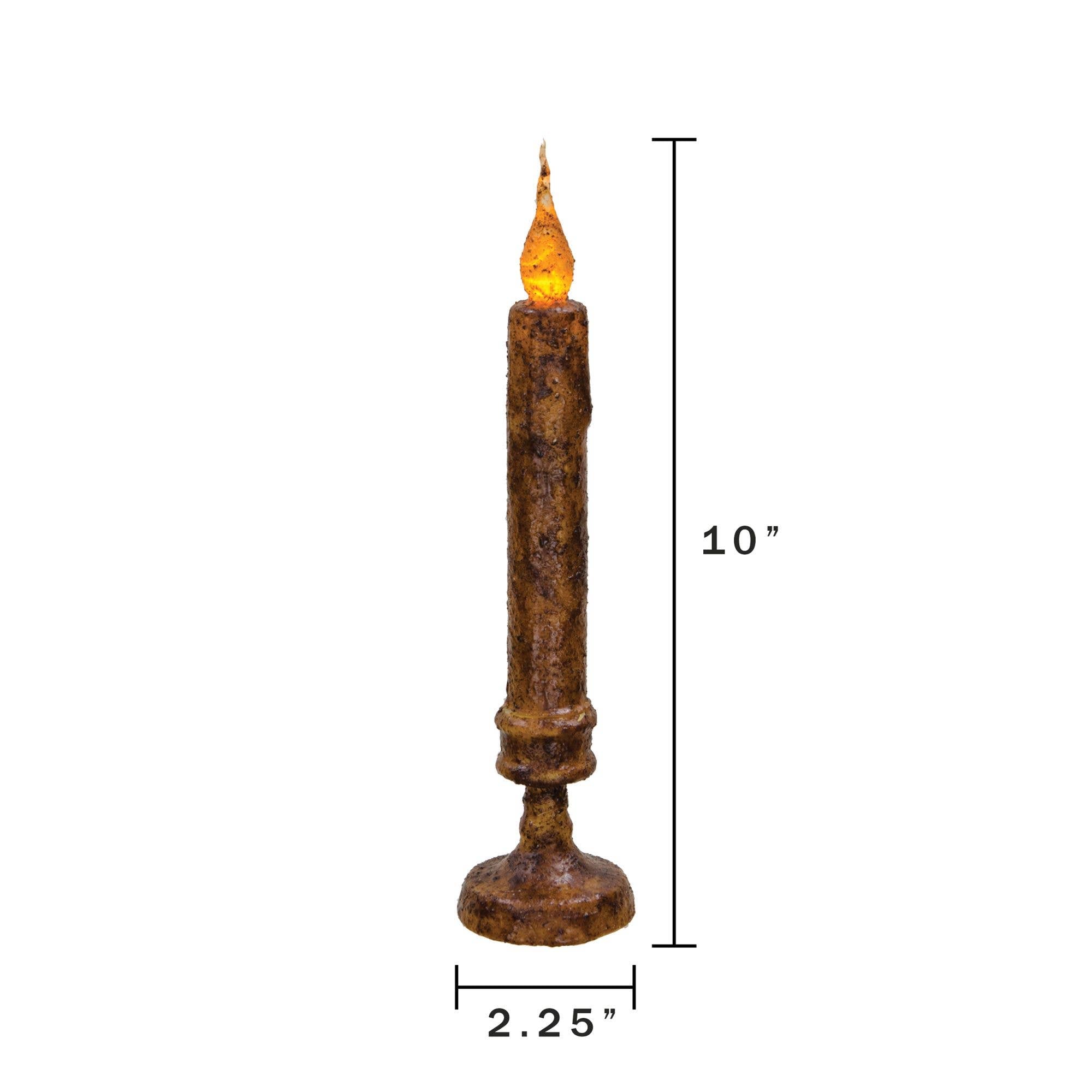 Burnt Mustard Twisty Candle Stick, 10"