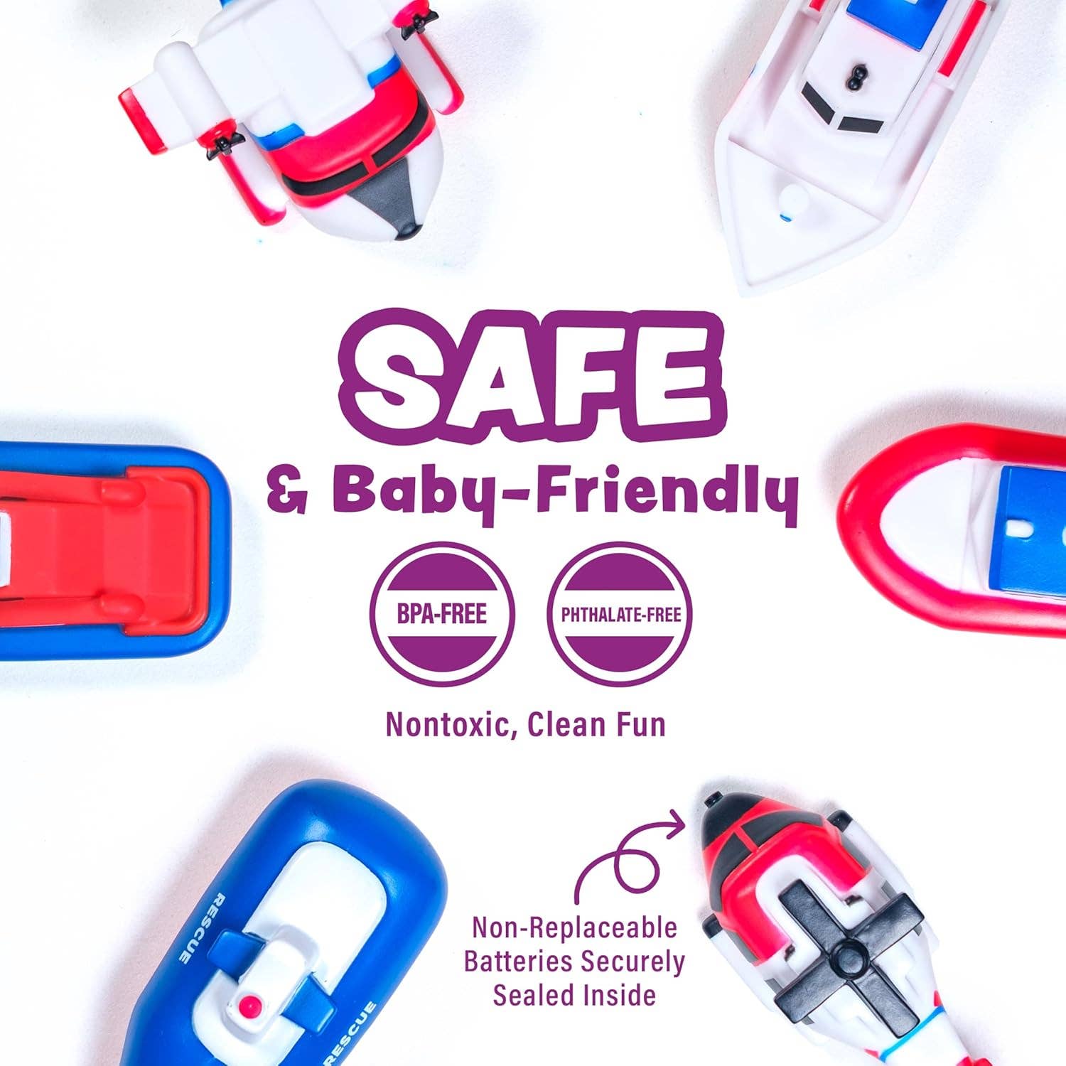 Tub Works® Ocean Rescue™ Vehicles Light Up Bath Toys, 6 Pack