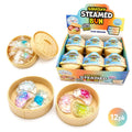 Mini Crystal Dumpling Bun Squishy Toy Set with 3 Flat Steamed Bun Pieces