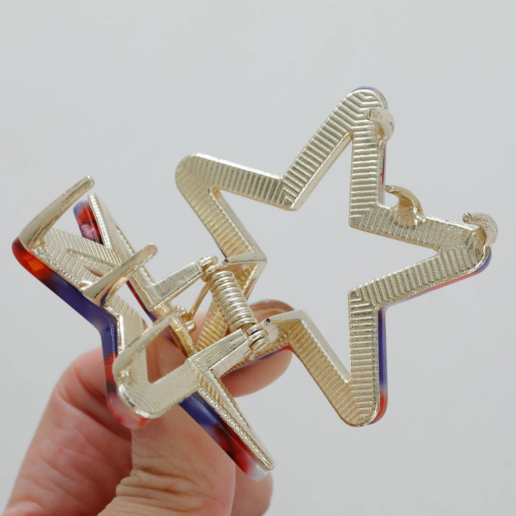 Americana Star Metal Claw Clip - Small