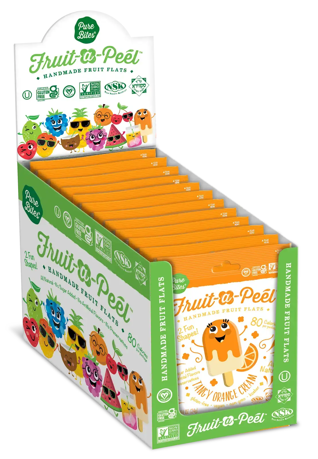 Fruit-a-Peel Tangy Orange Cream Fruit Flats