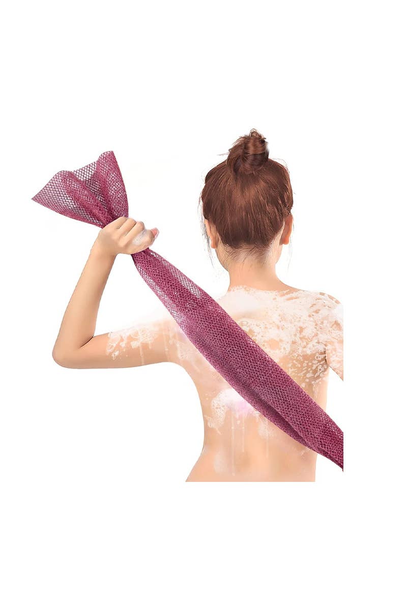 CALA 69492 Pink 2 pcs Exfoliating Bath Long Towels - 6 pc