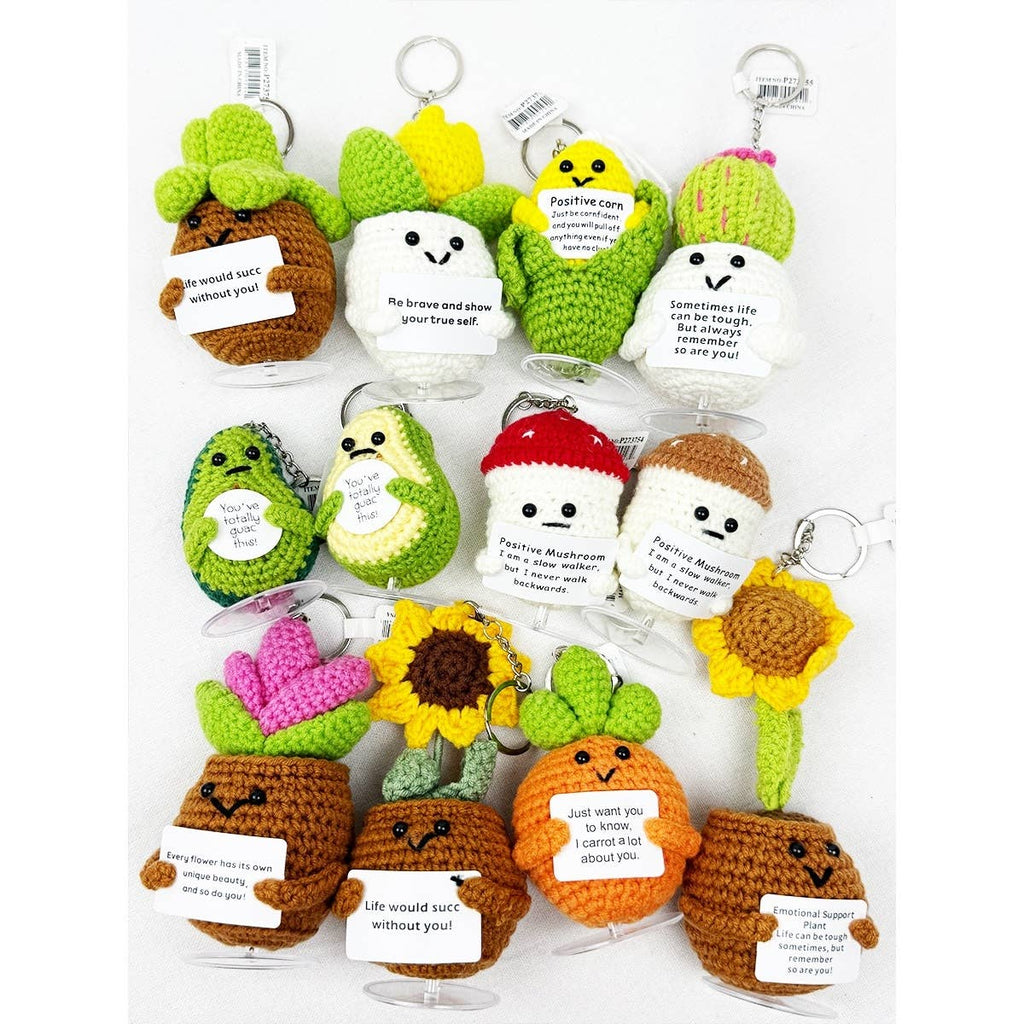 Happy Plant and Vegi Crochet Keychain