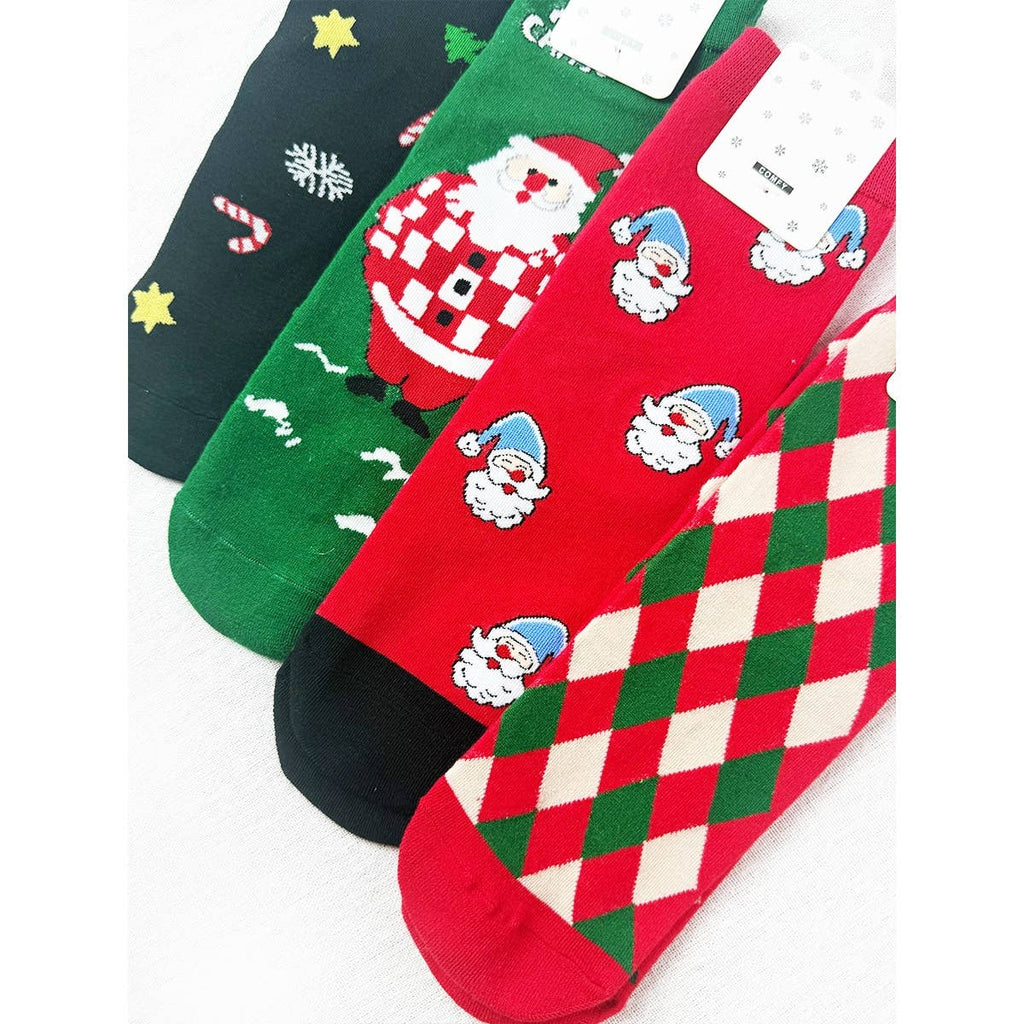 4 Kinds Assorted Christmas Theme Socks