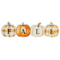 Fall Patchwork Pumpkins Wooden Sitter