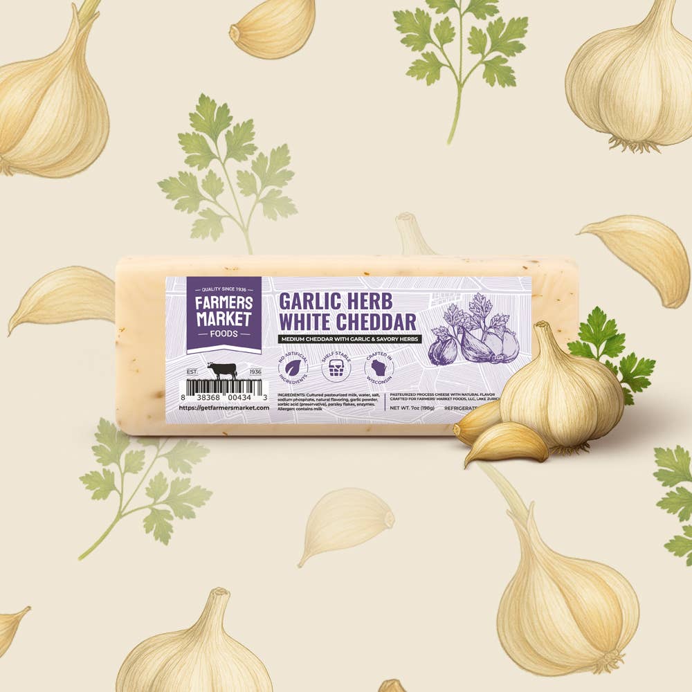 Garlic Herb White Cheddar 7oz (Shelf Stable) (12ct)
