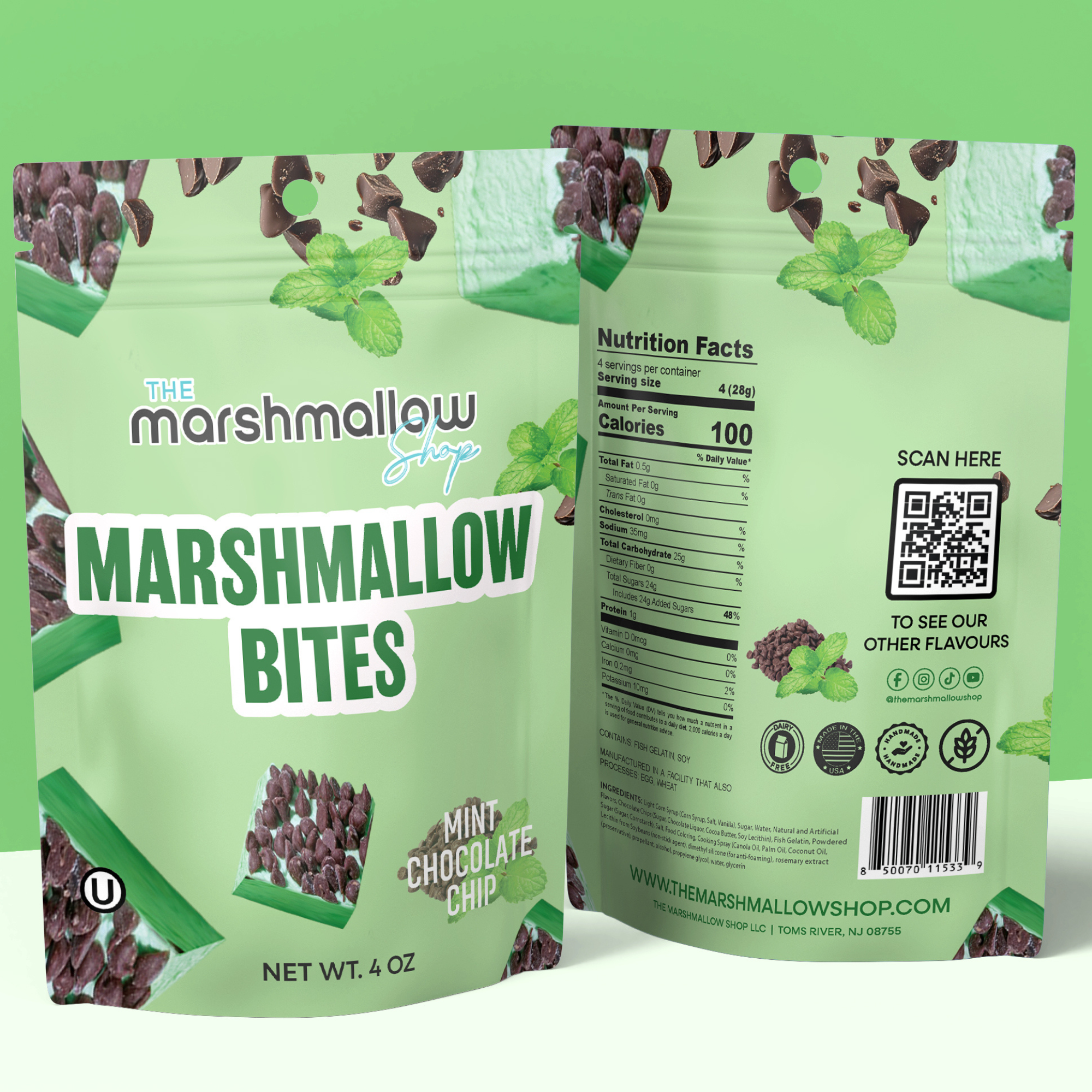 MINT CHOCOLATE CHIP MARSHMALLOW BITES