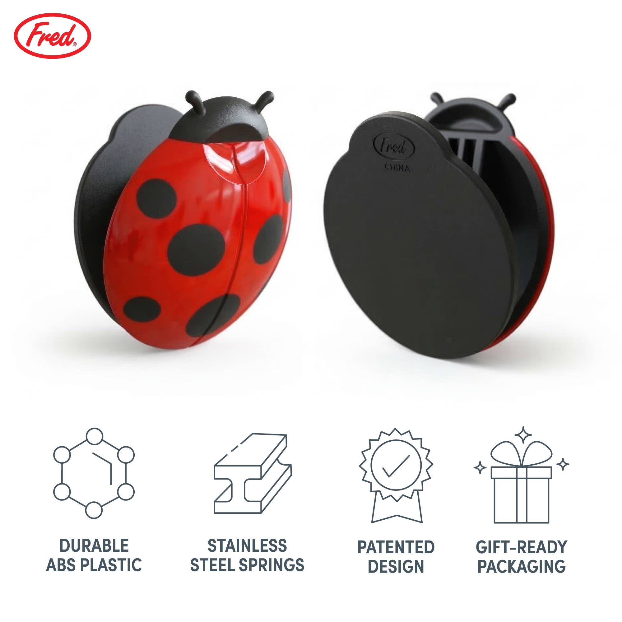 Bag Ladies - Ladybug Bag Clips - Set of 4