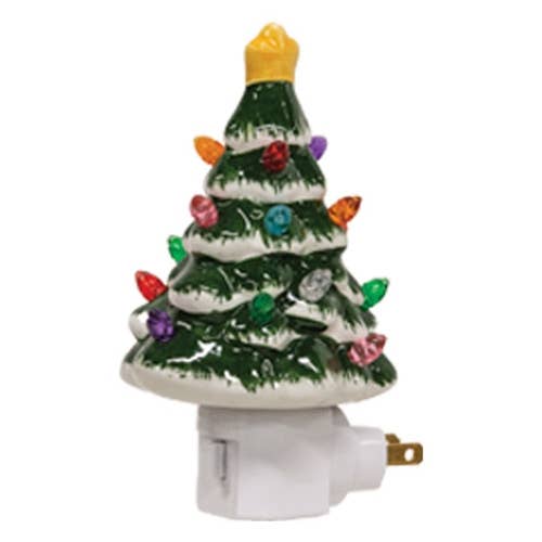 Ceramic Christmas Tree Nightlight - 4 Assorted