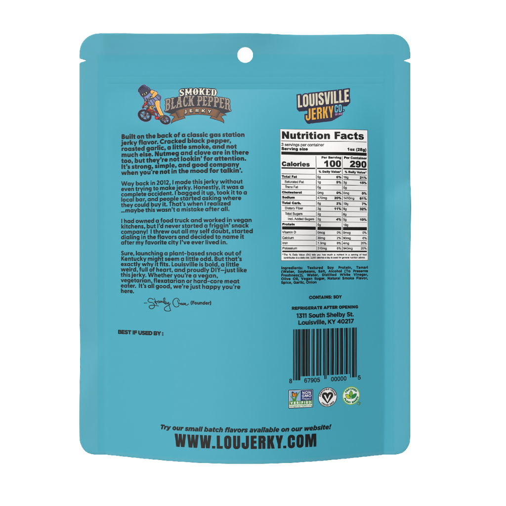 Vegan & Plant Based Smoked Black Pepper Jerky 3 oz