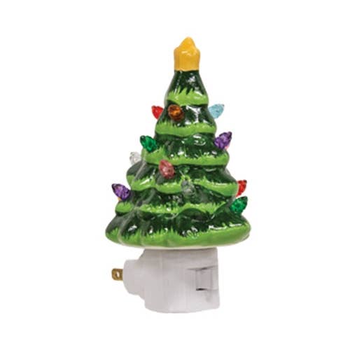Ceramic Christmas Tree Nightlight - 4 Assorted