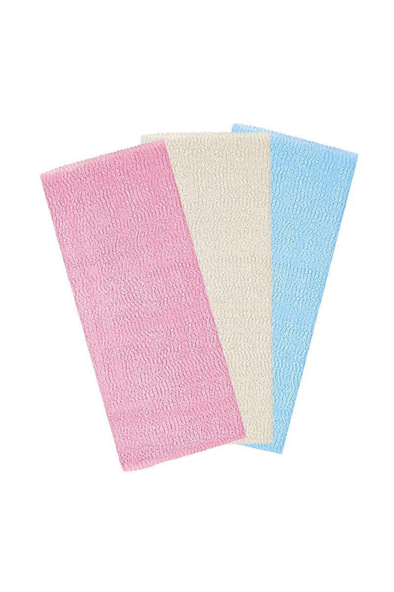 CALA 68151 Exfoliating Bath Towel 3 Assorted Color - 12pc